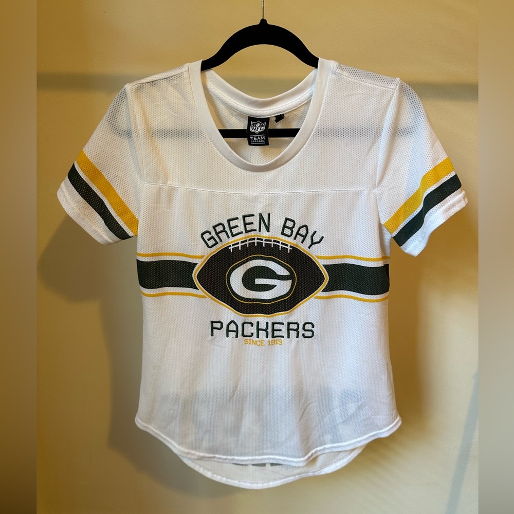 NFL Green Bay Packers White and Green Women's Top